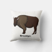 ハッピーアメリカンバイソンバッファローイラストレーション クッション (裏面)
