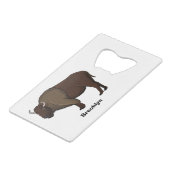 ハッピーアメリカンバイソンバッファローイラストレーション クレジットカード栓抜き (正面アングル)