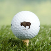 ハッピーアメリカンバイソンバッファローイラストレーション ゴルフボール (インサイチュ 木)