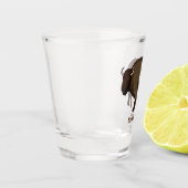 ハッピーアメリカンバイソンバッファローイラストレーション  ショットグラス (左)