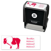 ハッピーアメリカンバイソンバッファローイラストレーション セルフインキングスタンプ (インサイチュ)