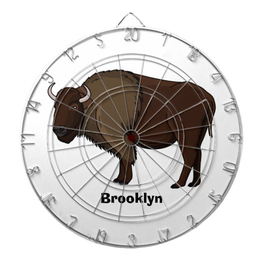 ハッピーアメリカンバイソンバッファローイラストレーション ダーツボード (正面)