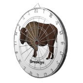 ハッピーアメリカンバイソンバッファローイラストレーション ダーツボード (正面右)