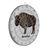 ハッピーアメリカンバイソンバッファローイラストレーション ダーツボード (正面左)