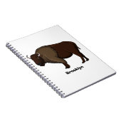 ハッピーアメリカンバイソンバッファローイラストレーション ノートブック (右側)