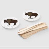 ハッピーアメリカンバイソンバッファローイラストレーション ハンドファン (組立なし)