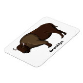 ハッピーアメリカンバイソンバッファローイラストレーション マグネット (左側)