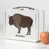 ハッピーアメリカンバイソンバッファローイラストレーション  メタルランチボックス (インサイチュ)