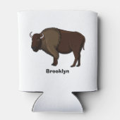 ハッピーアメリカンバイソンバッファローイラストレーション 缶クーラー (裏面)