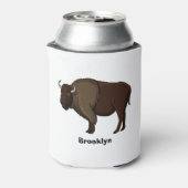 ハッピーアメリカンバイソンバッファローイラストレーション 缶クーラー (缶裏面)
