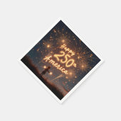 ハッピーアメリカ250誕生日で花火 スタンダードカクテルナプキン (角)