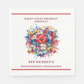 ハッピーアメリカ250誕生日アメリカお祝い スタンダードランチョンナプキン (正面)