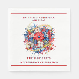 ハッピーアメリカ250誕生日アメリカお祝い スタンダードランチョンナプキン