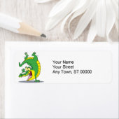 ハッピーアリゲータークロコダイル漫画踊り ラベル (インサイチュ)