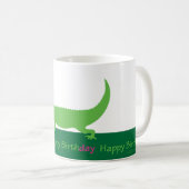 ハッピーアリゲーター誕生日マグカップまたはガラス コーヒーマグカップ (正面右)