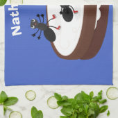 ハッピーアリ氷スケートで滑るオンクッキーマンガ キッチンタオル (折り畳み)