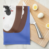 ハッピーアリ氷スケートで滑るオンクッキーマンガ キッチンタオル (四つ折り)