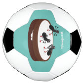 ハッピーアリ氷スケートで滑るオンクッキーマンガ サッカーボール (回転)