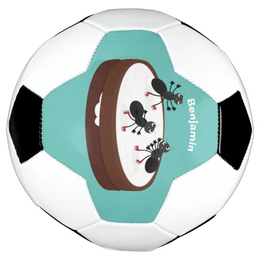 ハッピーアリ氷スケートで滑るオンクッキーマンガ サッカーボール (回転)