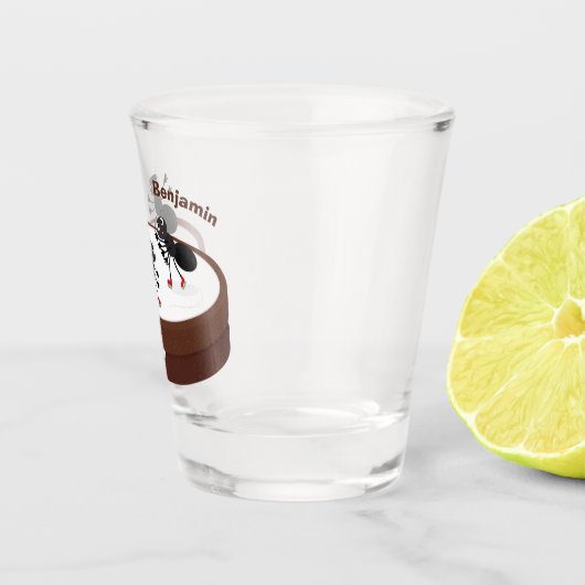 ハッピーアリ氷スケートで滑るオンクッキーマンガ ショットグラス (右)