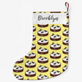 ハッピーアリ氷スケートで滑るオンクッキーマンガ スモールクリスマスストッキング (裏面)