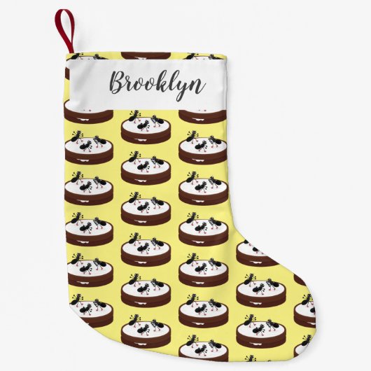 ハッピーアリ氷スケートで滑るオンクッキーマンガ スモールクリスマスストッキング (正面)