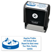 ハッピーアリ氷スケートで滑るオンクッキーマンガ セルフインキングスタンプ (インサイチュ)