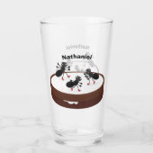 ハッピーアリ氷スケートで滑るオンクッキーマンガ タンブラーグラス (裏面)