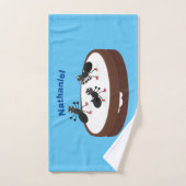 ハッピーアリ氷スケートで滑るオンクッキーマンガ バスタオルセット (ハンドタオル)