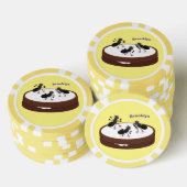 ハッピーアリ氷スケートで滑るオンクッキーマンガ ポーカーチップ (積み重ね)