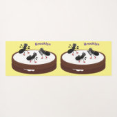 ハッピーアリ氷スケートで滑るオンクッキーマンガ ヨガマット (裏面(横))