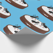 ハッピーアリ氷スケートで滑るオンクッキーマンガ ラッピングペーパー (角)