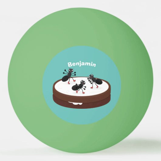 ハッピーアリ氷スケートで滑るオンクッキーマンガ 卓球ボール (正面)