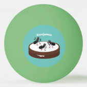 ハッピーアリ氷スケートで滑るオンクッキーマンガ 卓球ボール (裏面)