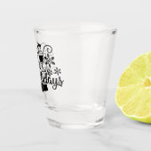 ハッピーアルコホリデイズ |おもしろいクリスマス飲酒おもしろい ショットグラス (右)