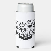 ハッピーアルコホリデイズ |おもしろいクリスマス飲酒おもしろい スリム缶クーラー (Seltzer正面)