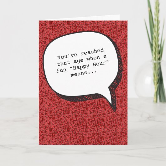 ハッピーアワーと古いおもしろい誕生日カード カード (正面)