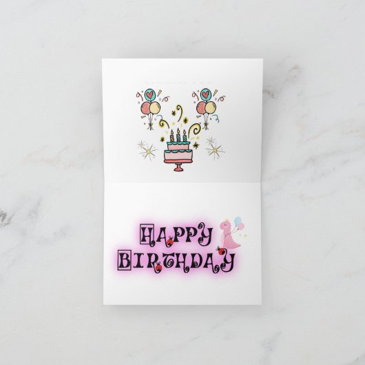 ハッピーアワーと古いおもしろい誕生日カード ノートカード (内部)