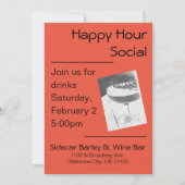 ハッピーアワーの社交的な飲み会への招待 招待状 (裏面)