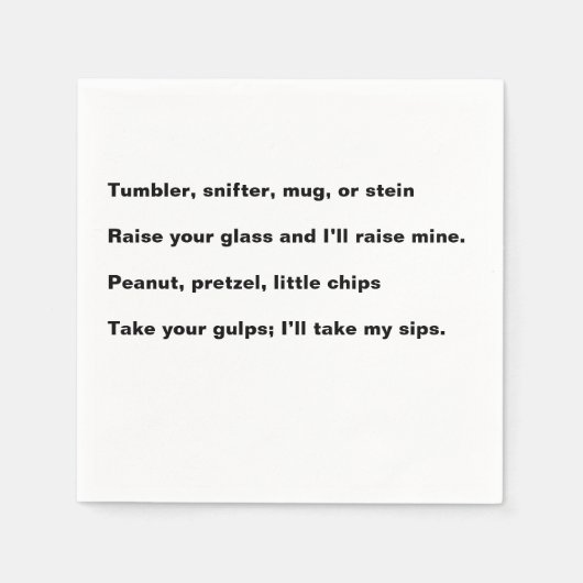ハッピーアワーの詩 コックテールナプキン スタンダードカクテルナプキン (正面)