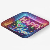 ハッピーアワーサインオンレインボーブリック ペーパープレート (傾斜あり)