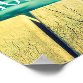 ハッピーアワースローガンレトロカクテルサンセットプールバー ポスター (角)