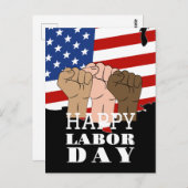 ハッピーアワーデー愛国的USA赤と青 ポストカード (正面/裏面)