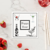 ハッピーアワービールマルティーニカクテルアルコールパーティー スタンダードカクテルナプキン (インサイチュ)