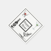 ハッピーアワービールマルティーニカクテルアルコールパーティー スタンダードカクテルナプキン (角)