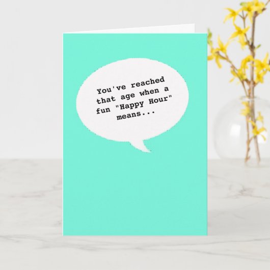 ハッピーアワーユーモア年老いたおもしろい誕生日カード カード (黄色い花)