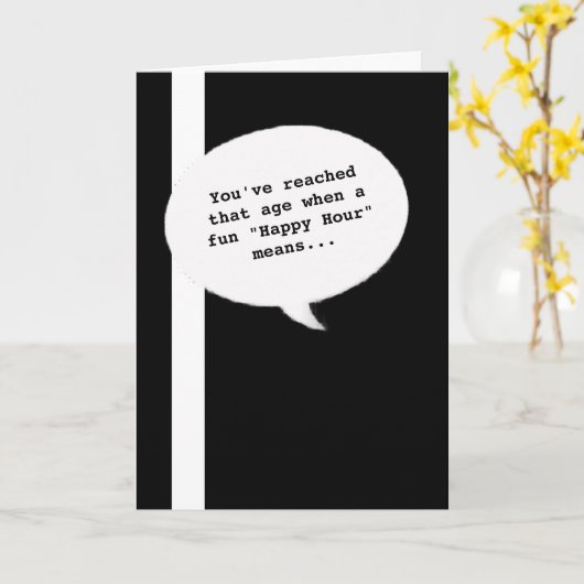 ハッピーアワー引用文取得おもしろい誕生日カード カード (黄色い花)