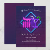 ハッピーアワー ネオン ネットワーキング ご招待 招待状 (正面/裏面)