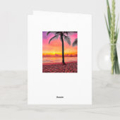 ハッピーアンバニシャルパームツリーアットサンセット海ブリーズ シーズンカード (裏面)