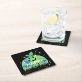 ハッピーアースの日！|あなたの光を消す|デザイン スクエアペーパーコースター (インサイチュ)